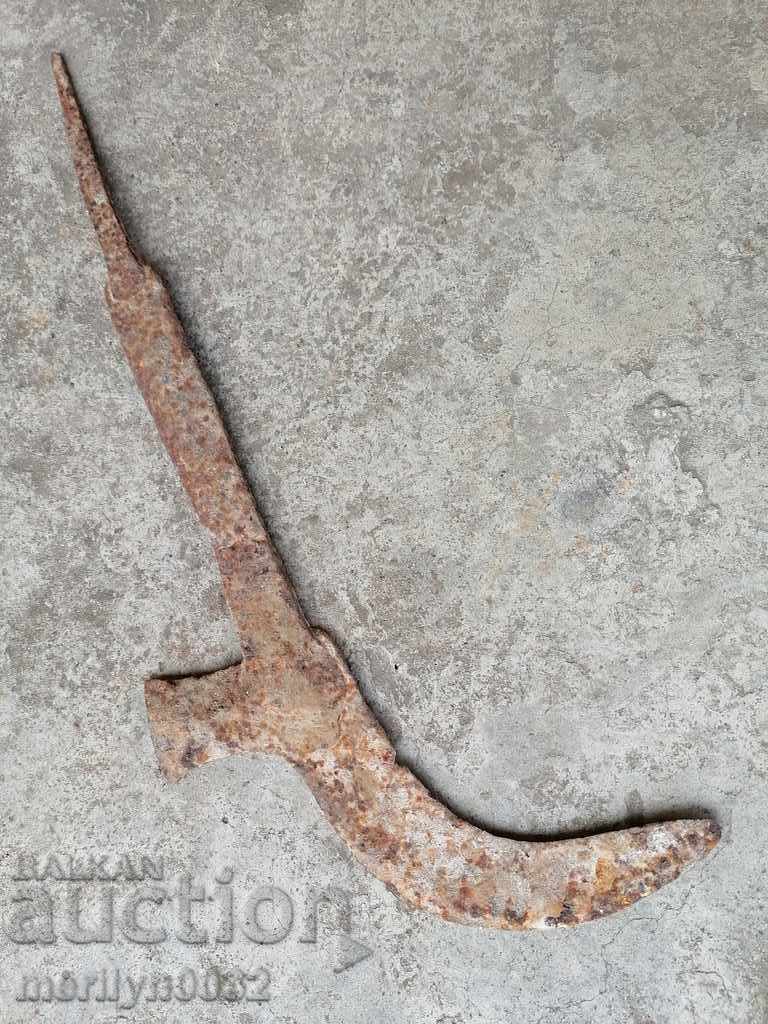 Old tool knife forged wrought iron blade - 5 Old tool knife forged wrought iron blade - 5