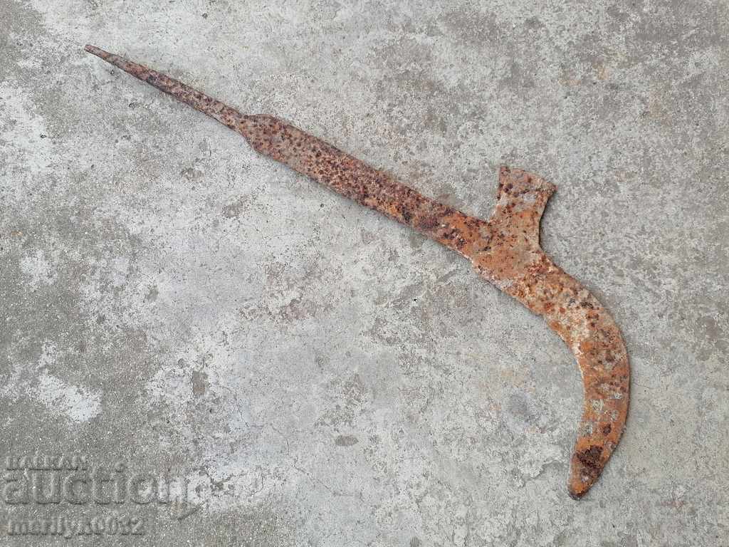 Old tool knife forged wrought iron blade - 6 Old tool knife forged wrought iron blade - 6