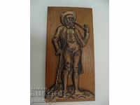 №*5081 старо пано - бронзова фигура на дървена основа