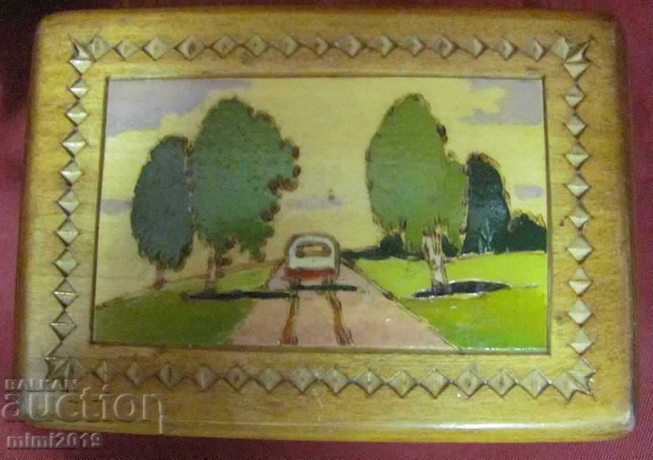 Auction  50's Wooden Jewelry Box