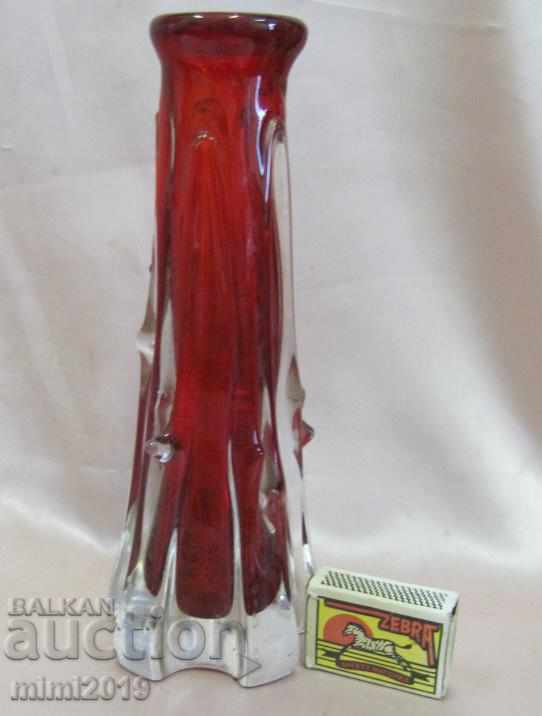 Old Crystal Glass Solid Vase - 6 Old Crystal Glass Solid Vase - 6