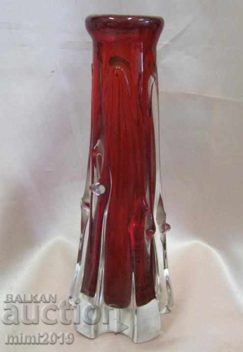 Old Crystal Glass Solid Vase - 7 Old Crystal Glass Solid Vase - 7