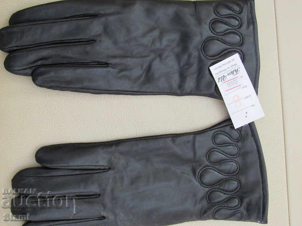 Delivery of Black women's leather gloves with genuine leather lining, Delivery of Black women's leather gloves with genuine leather lining,