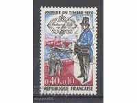 1970. France. Postage stamp day. Postman.