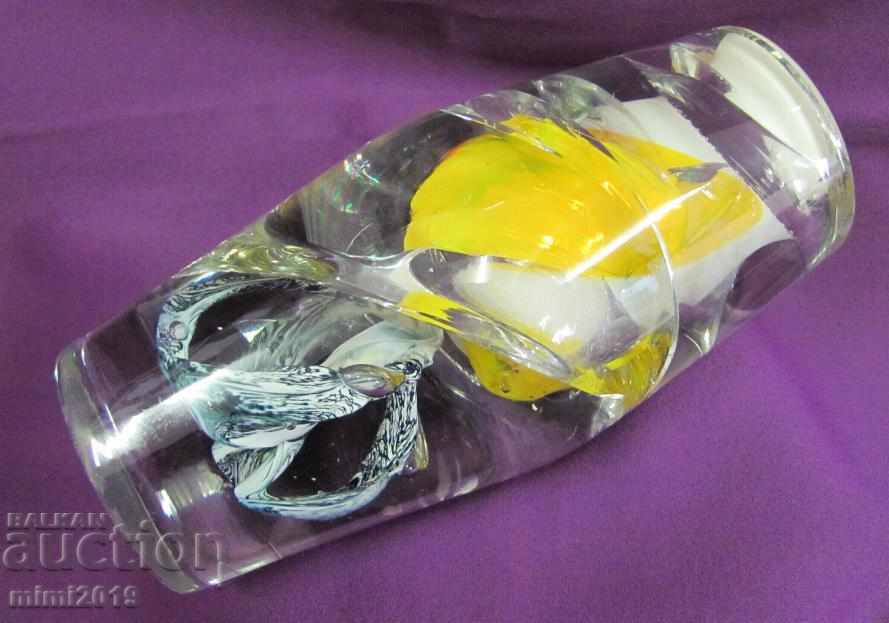 Auction Screw Crystal Glass Heavy Massive Vase Bohemia Auction Screw Crystal Glass Heavy Massive Vase Bohemia