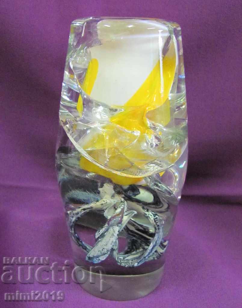 Delivery of Screw Crystal Glass Heavy Massive Vase Bohemia Delivery of Screw Crystal Glass Heavy Massive Vase Bohemia