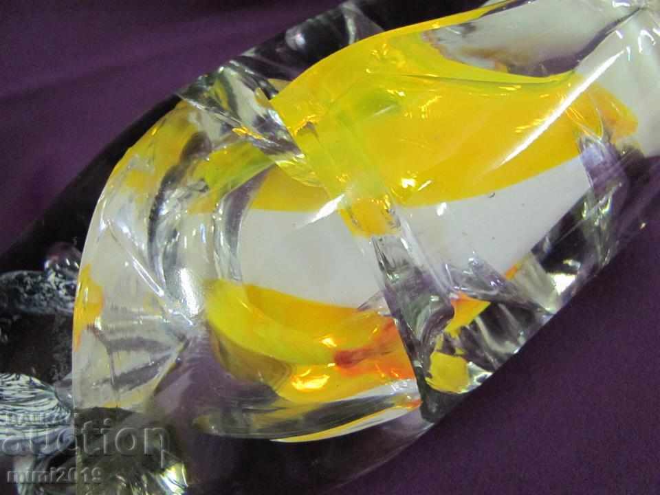 Screw Crystal Glass Heavy Massive Vase Bohemia - 5 Screw Crystal Glass Heavy Massive Vase Bohemia - 5