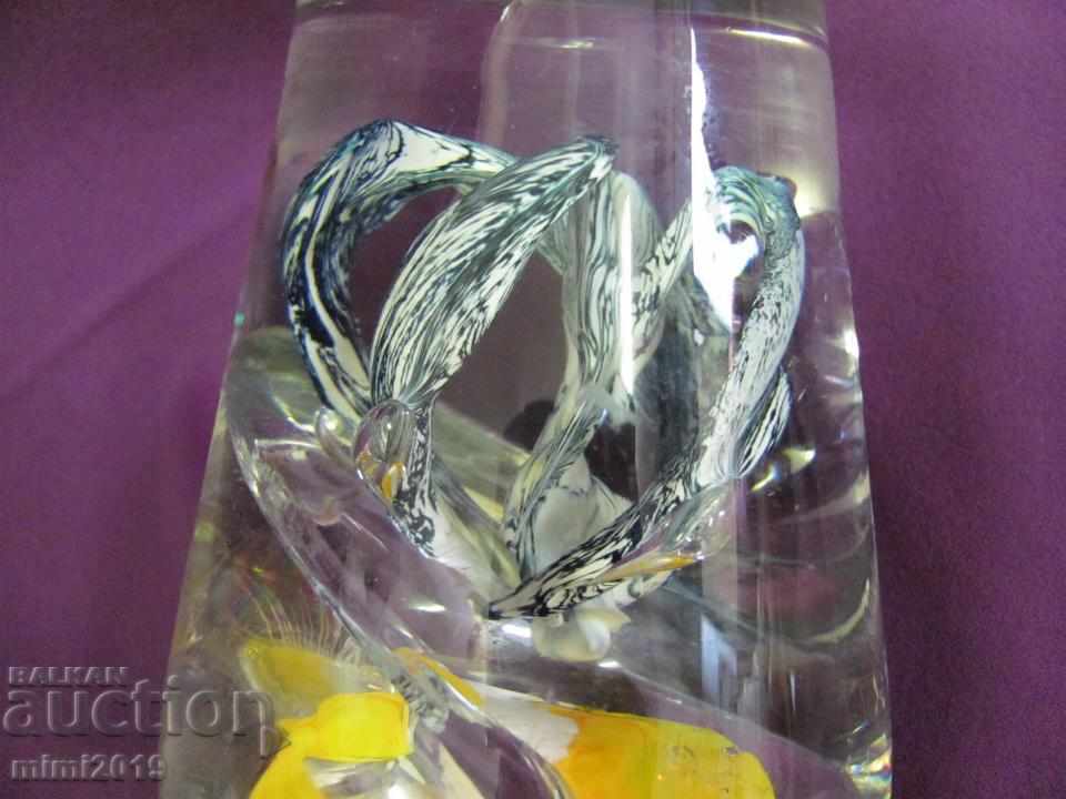 Screw Crystal Glass Heavy Massive Vase Bohemia - 6 Screw Crystal Glass Heavy Massive Vase Bohemia - 6