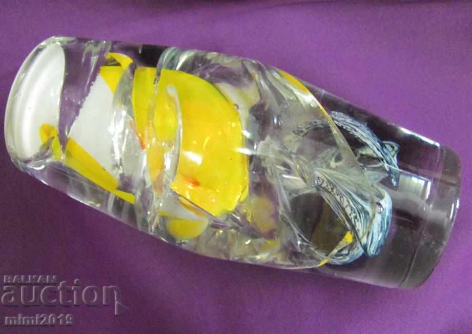 Screw Crystal Glass Heavy Massive Vase Bohemia - 7 Screw Crystal Glass Heavy Massive Vase Bohemia - 7