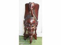 Mască mare din lemn masiv african, 82 cm