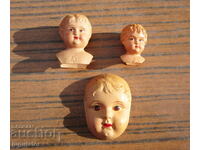 toy heads for a vintage German Minerva doll MINERVA