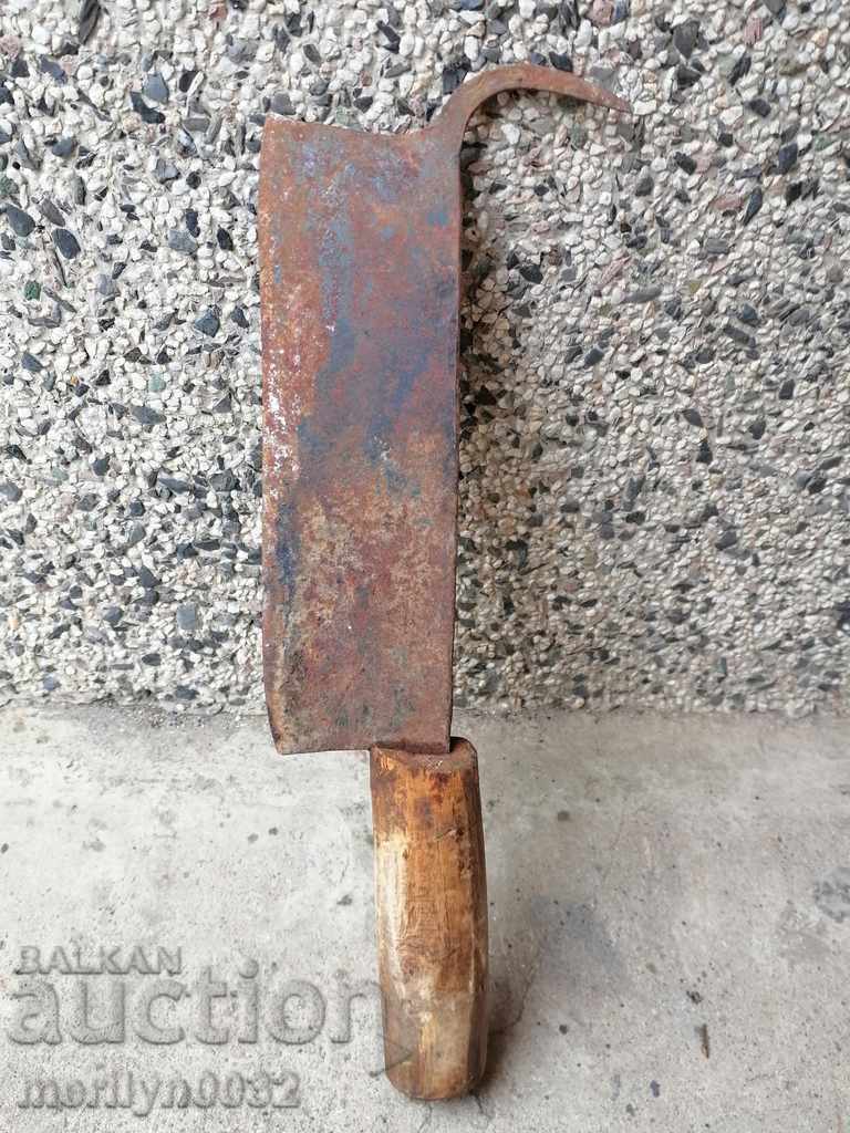 Auction Old forged saber, ax, pole, blade, wrought iron Auction Old forged saber, ax, pole, blade, wrought iron