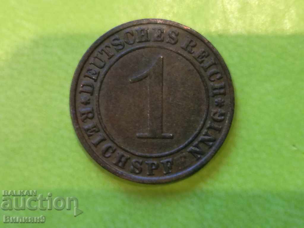 1 pfennig 1935 '' F '' Germany