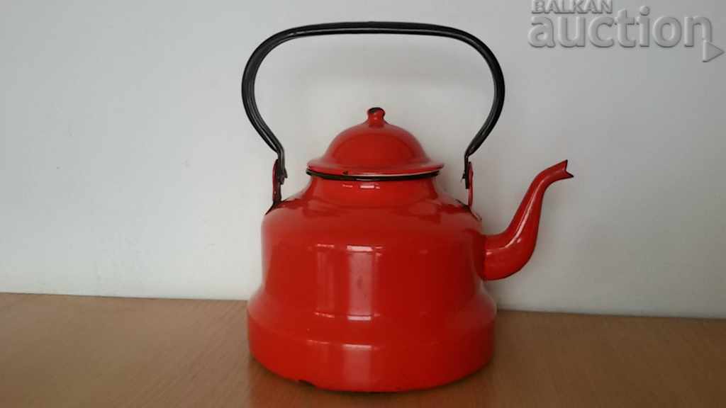 Delivery of GREAT big RED enameled teapot 60s Delivery of GREAT big RED enameled teapot 60s