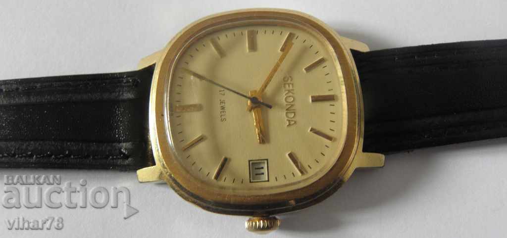 Auction MEN'S GOLD-PLATED WATCH SEKONDA-POLET Auction MEN'S GOLD-PLATED WATCH SEKONDA-POLET