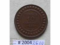 10 centimes 1891 Tunisia