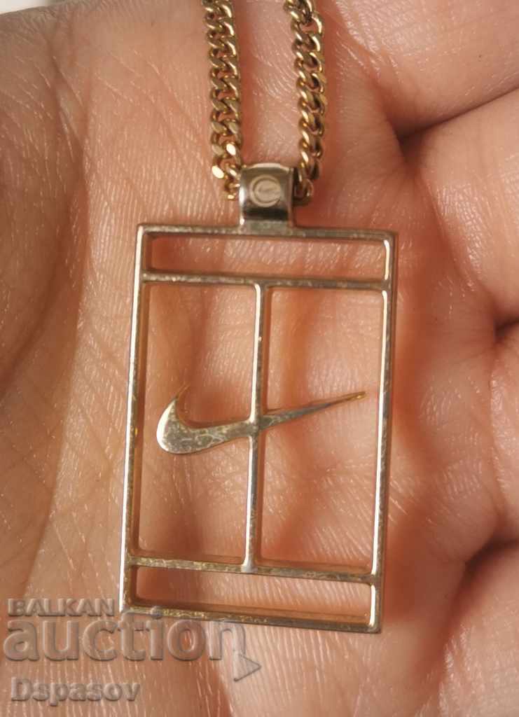 Colier pandantiv din oțel Nike placat cu aur