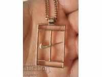 Gold Plated Nike Steel Pendant Necklace