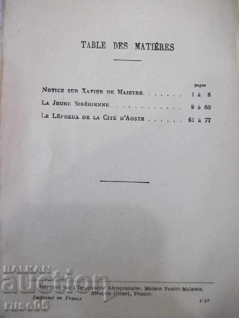 The book "LA JEUNE SIBÉRIENNE - XAVIER DE MAISTRE" - 80 p. - 6 The book "LA JEUNE SIBÉRIENNE - XAVIER DE MAISTRE" - 80 p. - 6