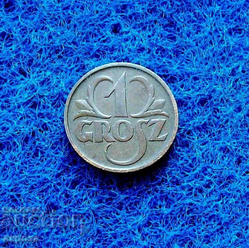 1 bănuț Polonia 1936- monedă foarte rară