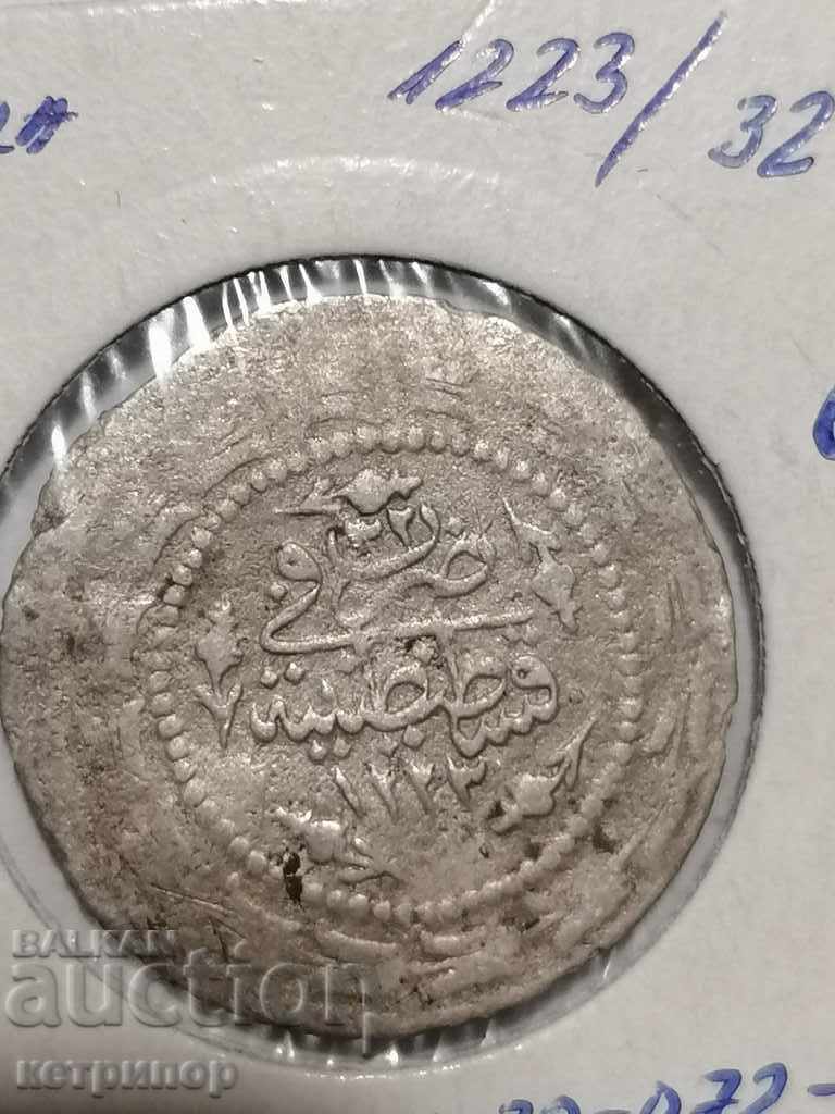 1 1/2 kurusha 1223/32 Turkey Ottoman Silver