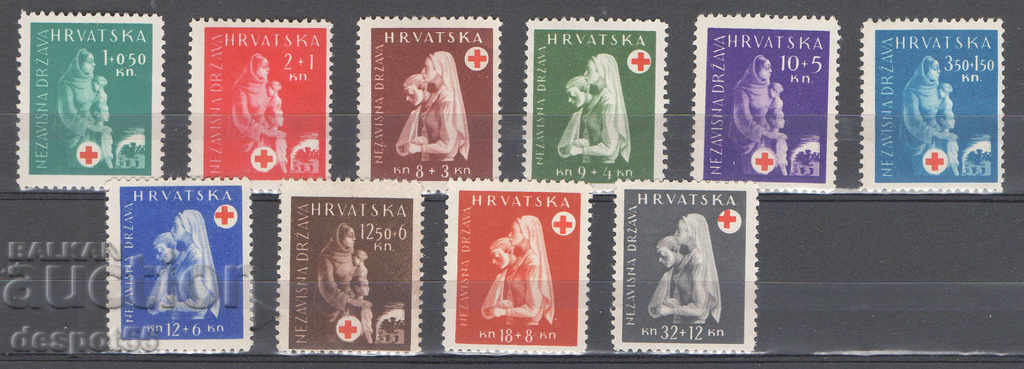 1943. Κροατία. Ερυθρός Σταυρός - Φιλανθρωπία.