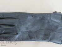 Μαύρα γυναικεία δερμάτινα γάντια με επένδυση από γνήσιο δέρμα,