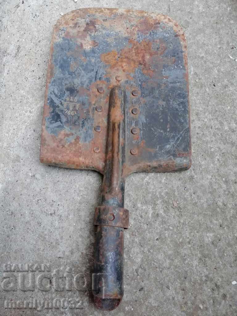 Old straight army shovel, wrought iron - 5 Old straight army shovel, wrought iron - 5