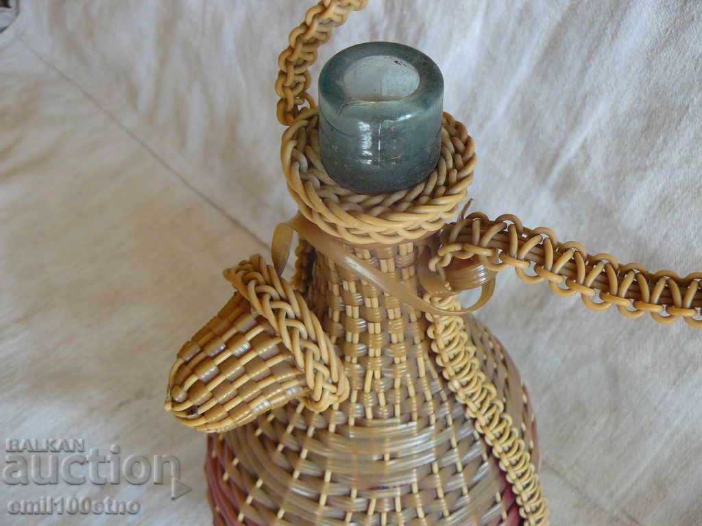 Bottle - damajana with braid with price 15.00 BGN | € 7.67