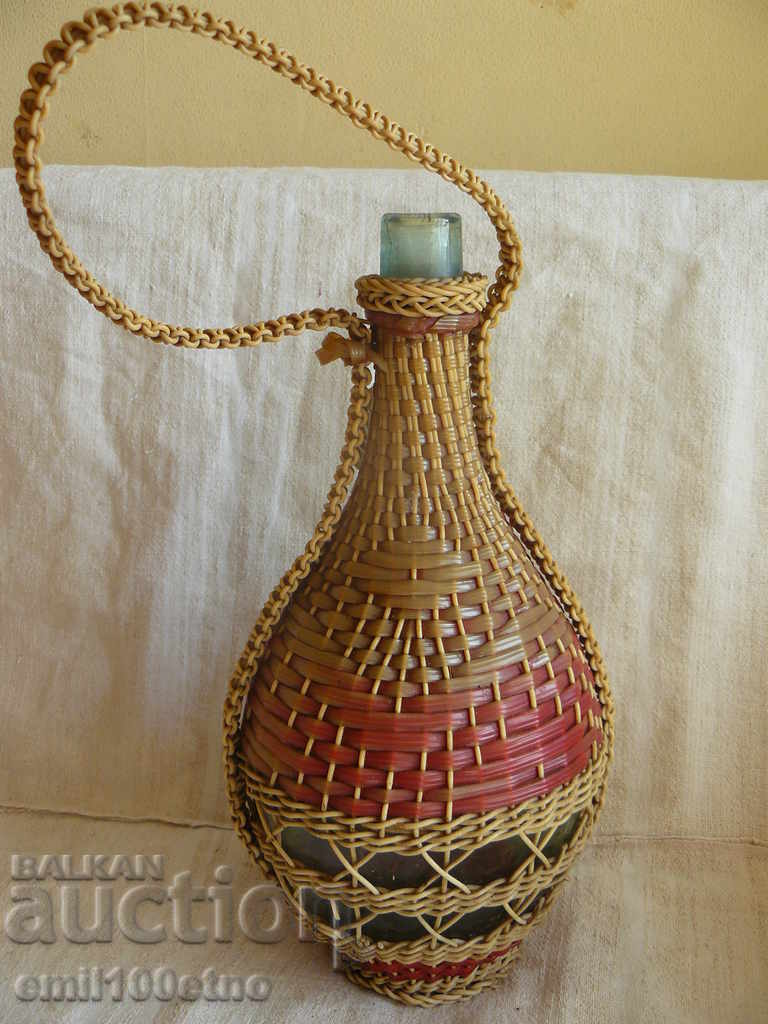 Auction  Bottle - damajana with braid