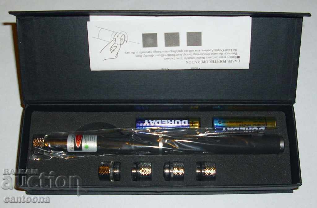 Auction Green laser 50mW with 5 disco attachments Auction Green laser 50mW with 5 disco attachments