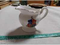 Milk jug English porcelain coat of arms for collection