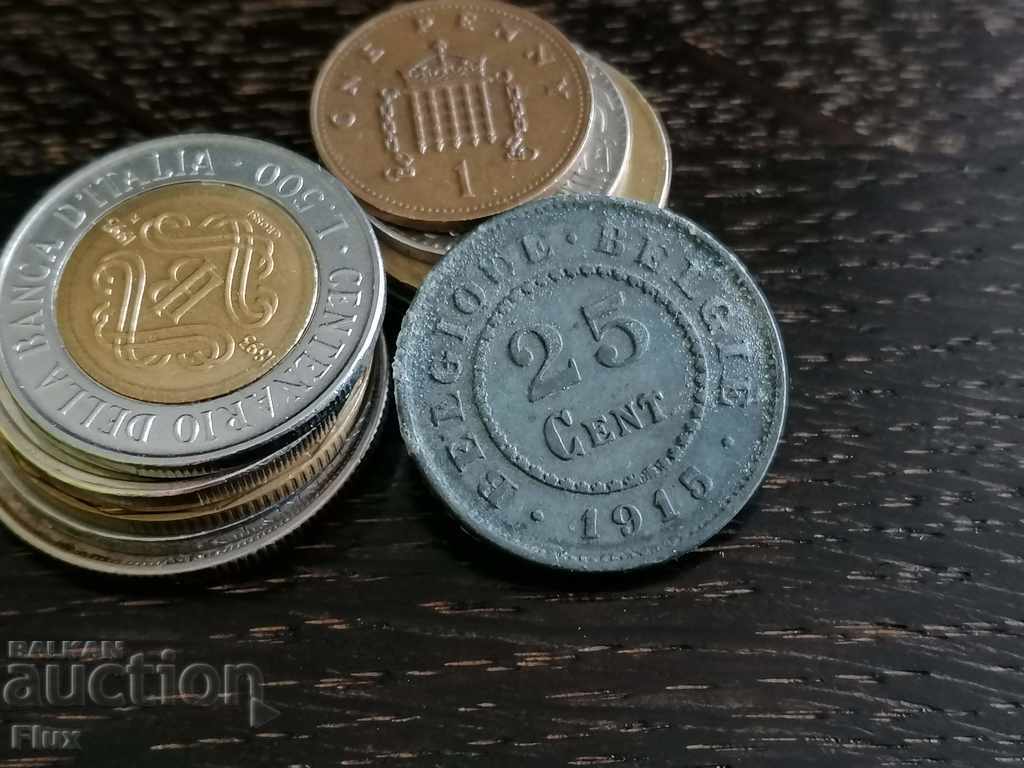 Монета - Белгия - 25 цента | 1915г.