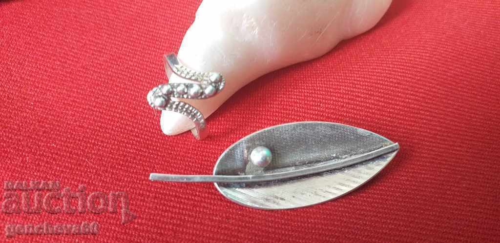 Delivery of Unique silver brooch from the 30s of the last century and a ring