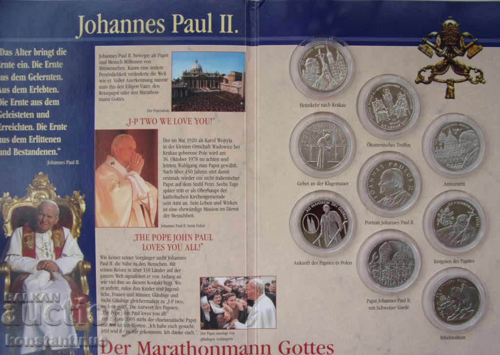 Malta Set 10 Leary 2005 John Paul II UNC