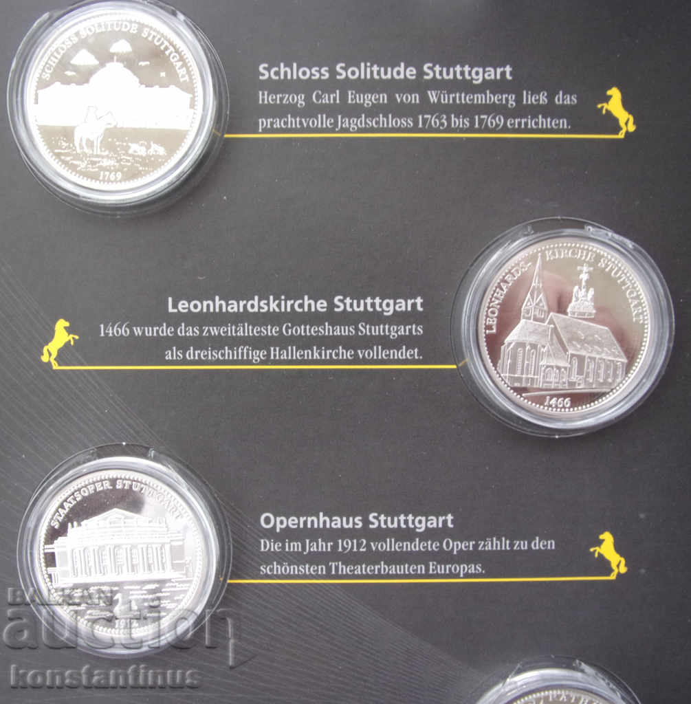 800 г. Щутгарт -10 броя всеки-14,65гр.36мм. Сребро PROOF UNC с цена € 94.59 | 185.00 лв. 800 г. Щутгарт -10 броя всеки-14,65гр.36мм. Сребро PROOF UNC с цена € 94.59 | 185.00 лв.