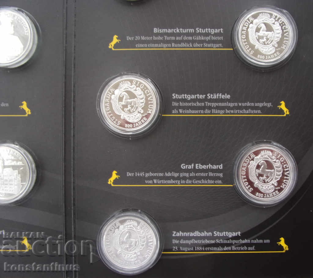 800 г. Щутгарт -10 броя всеки-14,65гр.36мм. Сребро PROOF UNC - 6 800 г. Щутгарт -10 броя всеки-14,65гр.36мм. Сребро PROOF UNC - 6