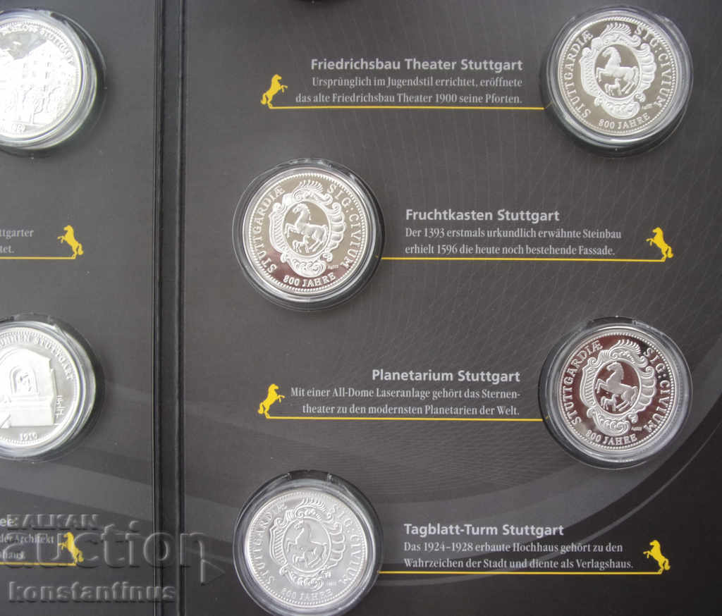 800 г. Щутгарт -10 броя всеки-14,65гр.36мм. Сребро PROOF UNC - 6 800 г. Щутгарт -10 броя всеки-14,65гр.36мм. Сребро PROOF UNC - 6