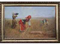 "Harvest in the Chepino region" 1905, Ivan Angelov, painting