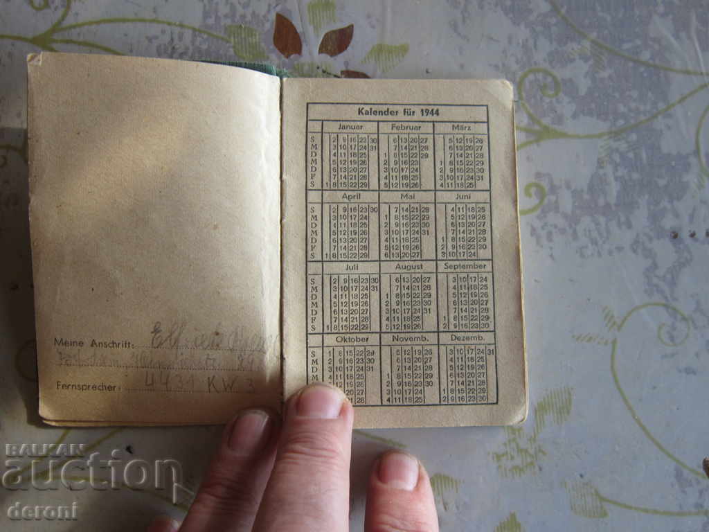 Delivery of German calendar 3 Reich 1944 with four-leaf clover Delivery of German calendar 3 Reich 1944 with four-leaf clover