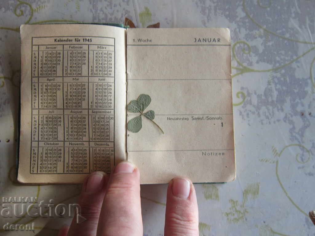 German calendar 3 Reich 1944 with four-leaf clover - 5 German calendar 3 Reich 1944 with four-leaf clover - 5