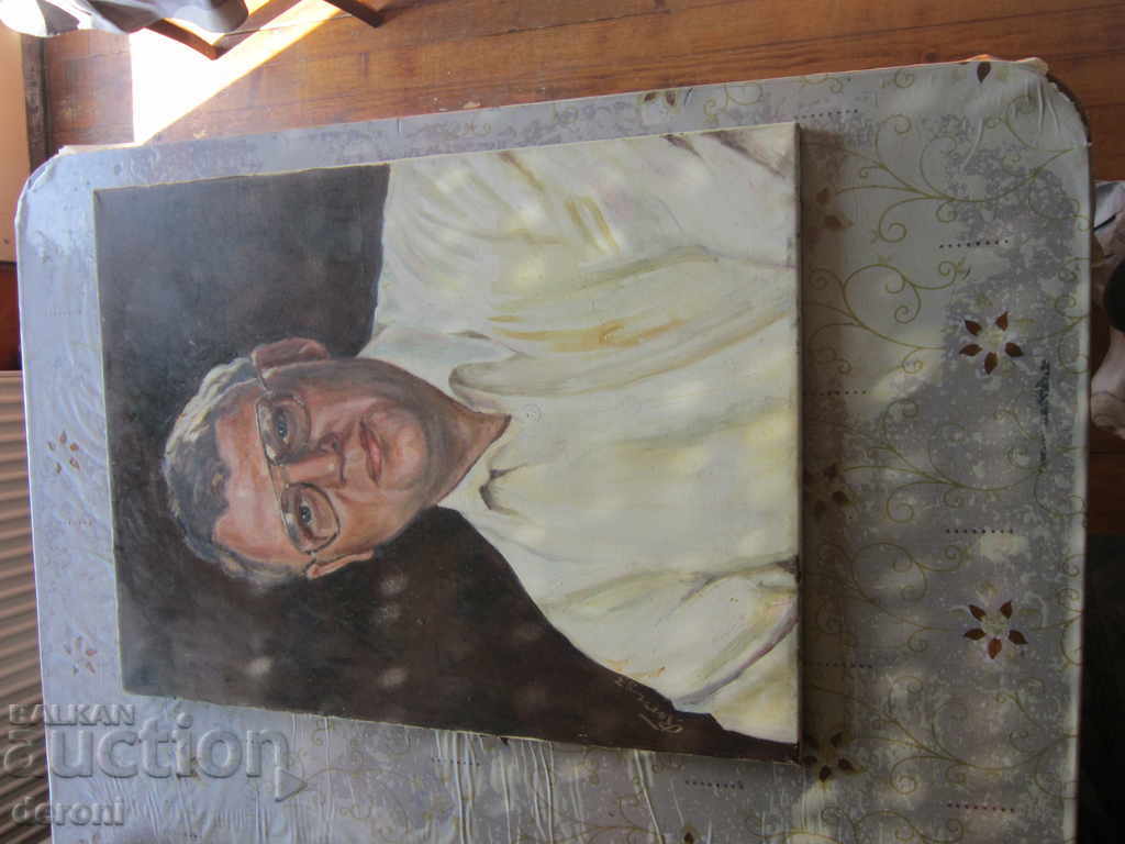 Old painting Portrait of a man oil on canvas signed - 5 Old painting Portrait of a man oil on canvas signed - 5