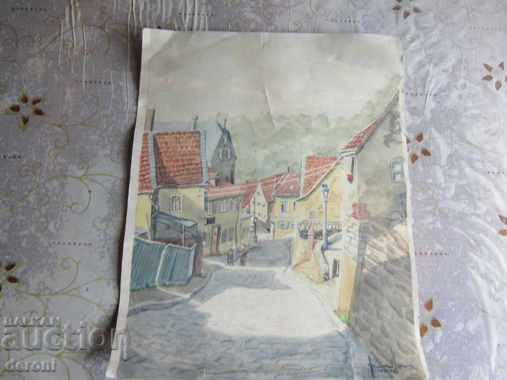 Old painted picture 1946 signed - 6 Old painted picture 1946 signed - 6