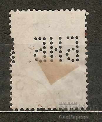 Postage stamp Bulgaria perfin 25 stotinki 1901 BNB with price 2.40 BGN | € 1.23