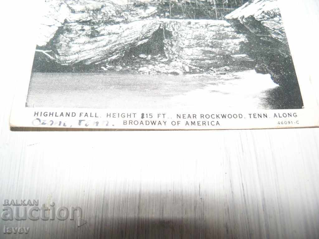 Auction Old postcard from Tennessee, USA 1931. Highland fall Auction Old postcard from Tennessee, USA 1931. Highland fall