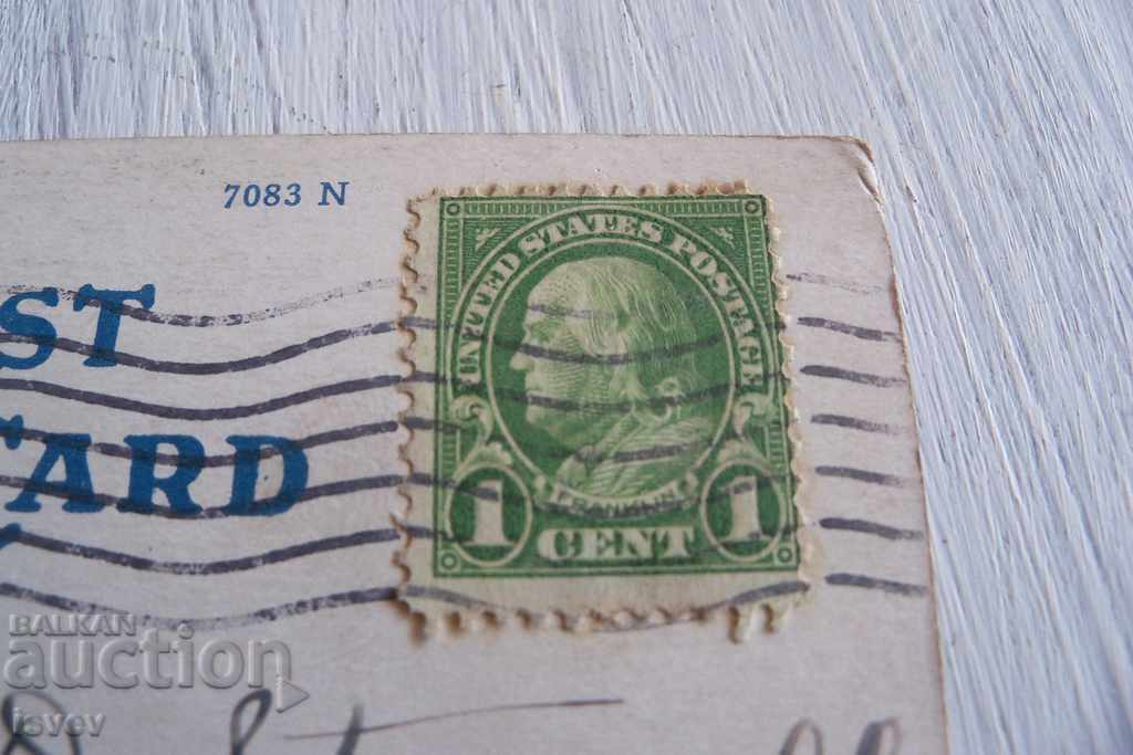 Много рядка марка 1 цент,  Бенджамин Франклин 1931г.