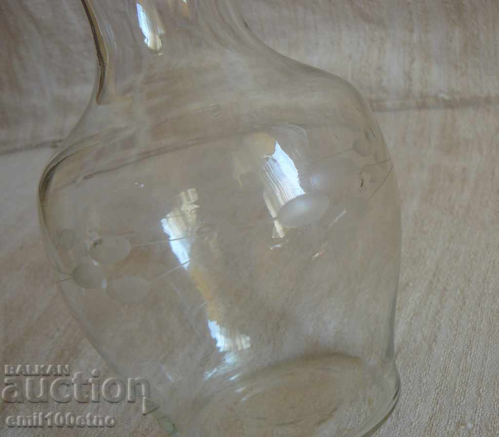 Old Vase thin engraved glass - 5