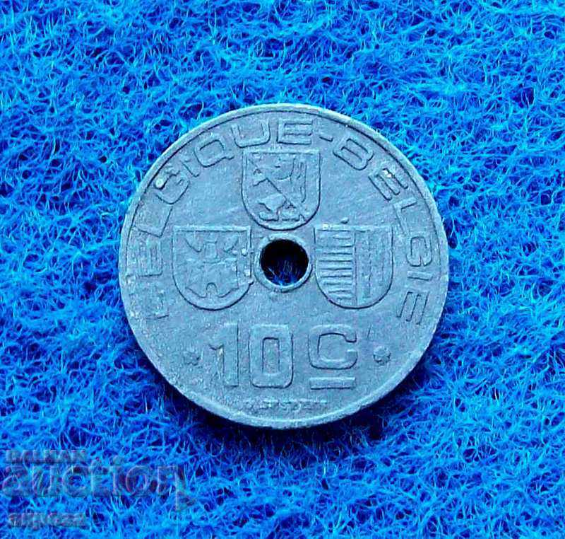 10 σεντς Βέλγιο 1942-σπάνιο
