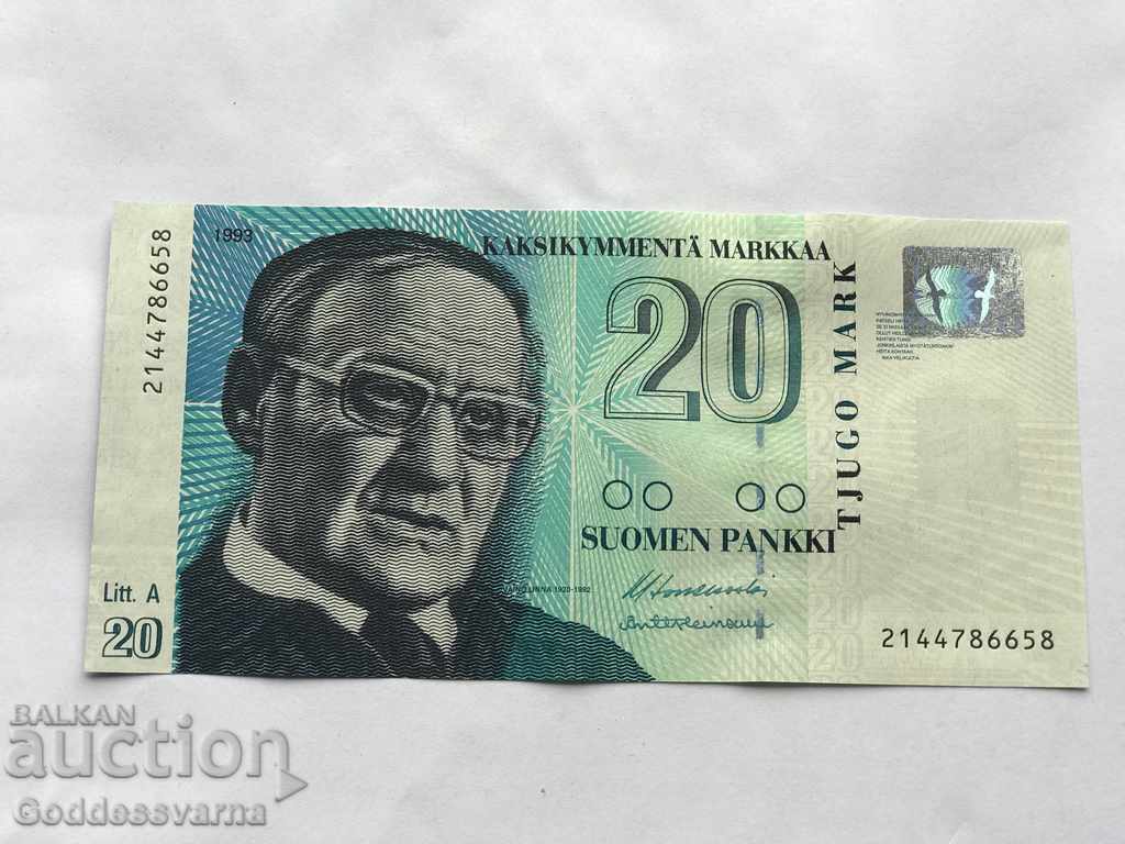 Finland 20 marks 1992 Pick 122 Ref 6658 Unc with price 36.00 BGN | € 18.41 Finland 20 marks 1992 Pick 122 Ref 6658 Unc with price 36.00 BGN | € 18.41