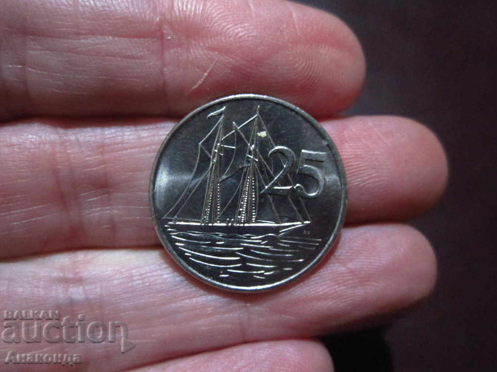 CAYMANS - CAYMAN ISLANDS 25 cents 2002 SAILBOAT